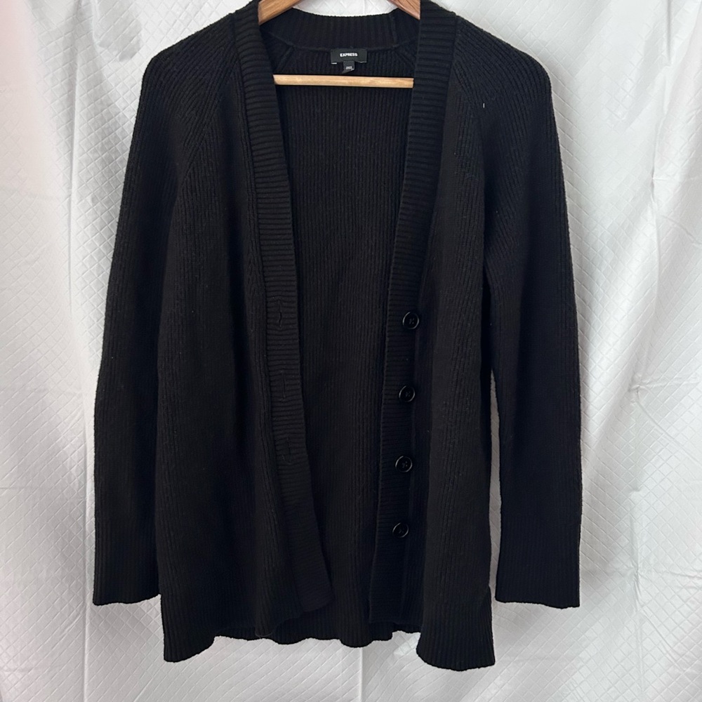 Express Black Ribbed Sweater